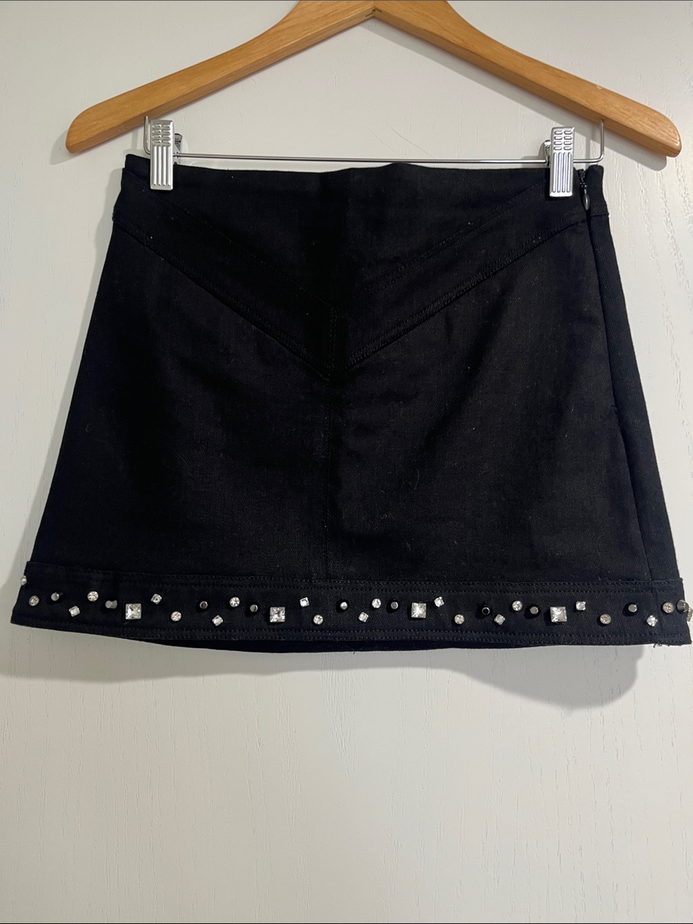 Black Embellished Mini Skirt - Sleek Women's Skirt